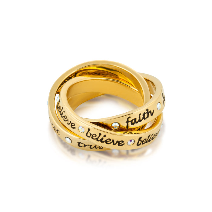 Yellow Gold Plated Tinkerbell Interlocking Ring